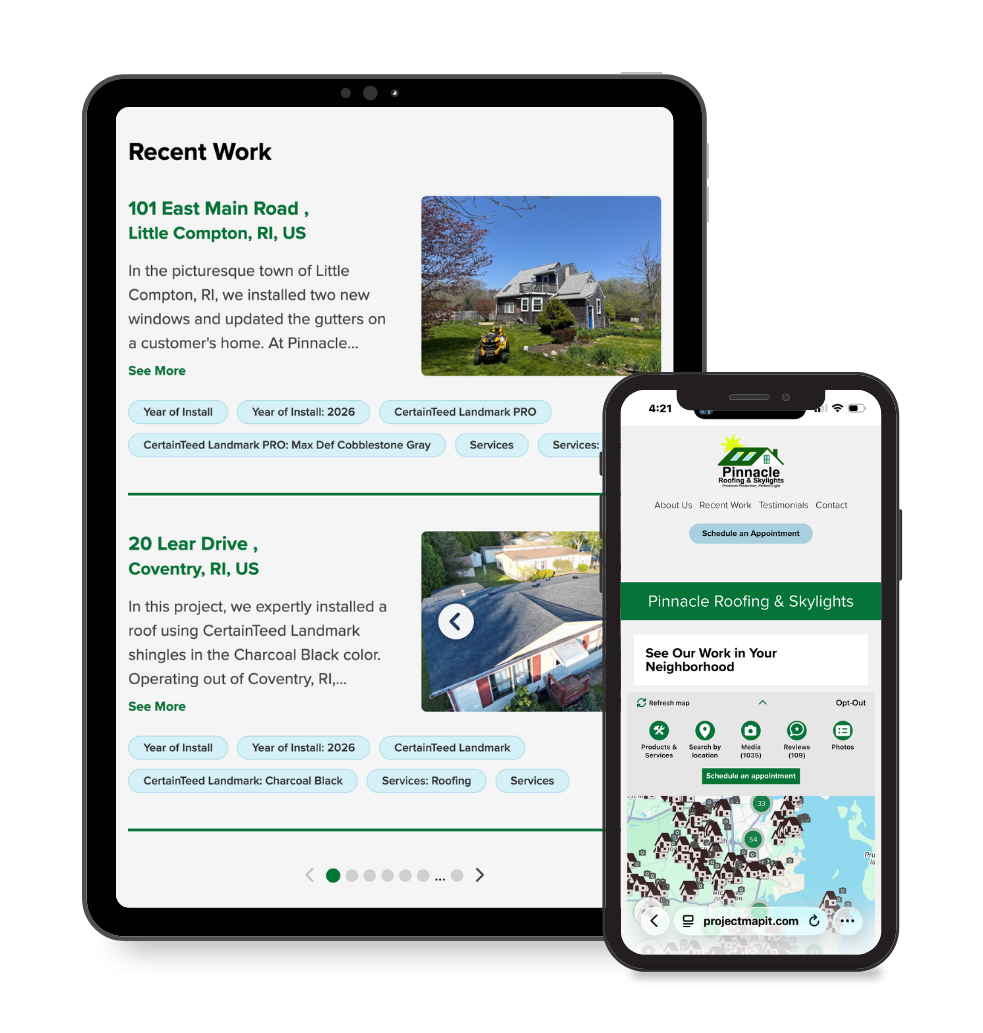 Job Site Page Tablet and Phone