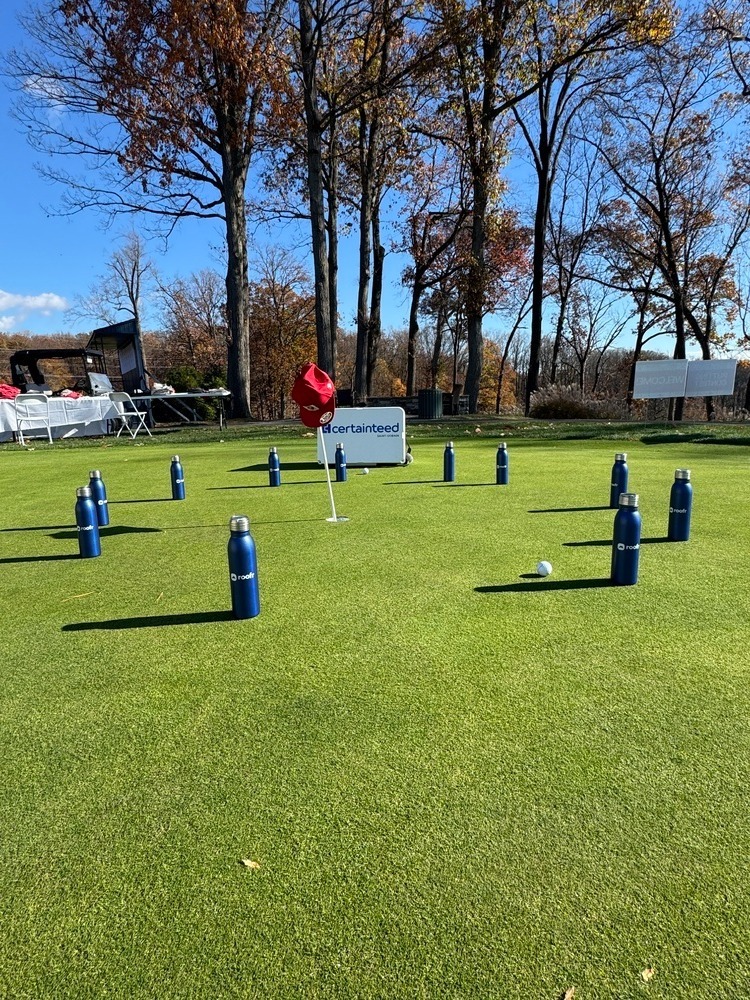 The CertainTeed hole at the Swing Fore Recovery golf tournament.